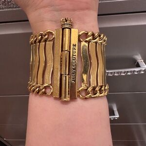 Juicy Couture Gold Statement Chain-Link Cuff Bracelet